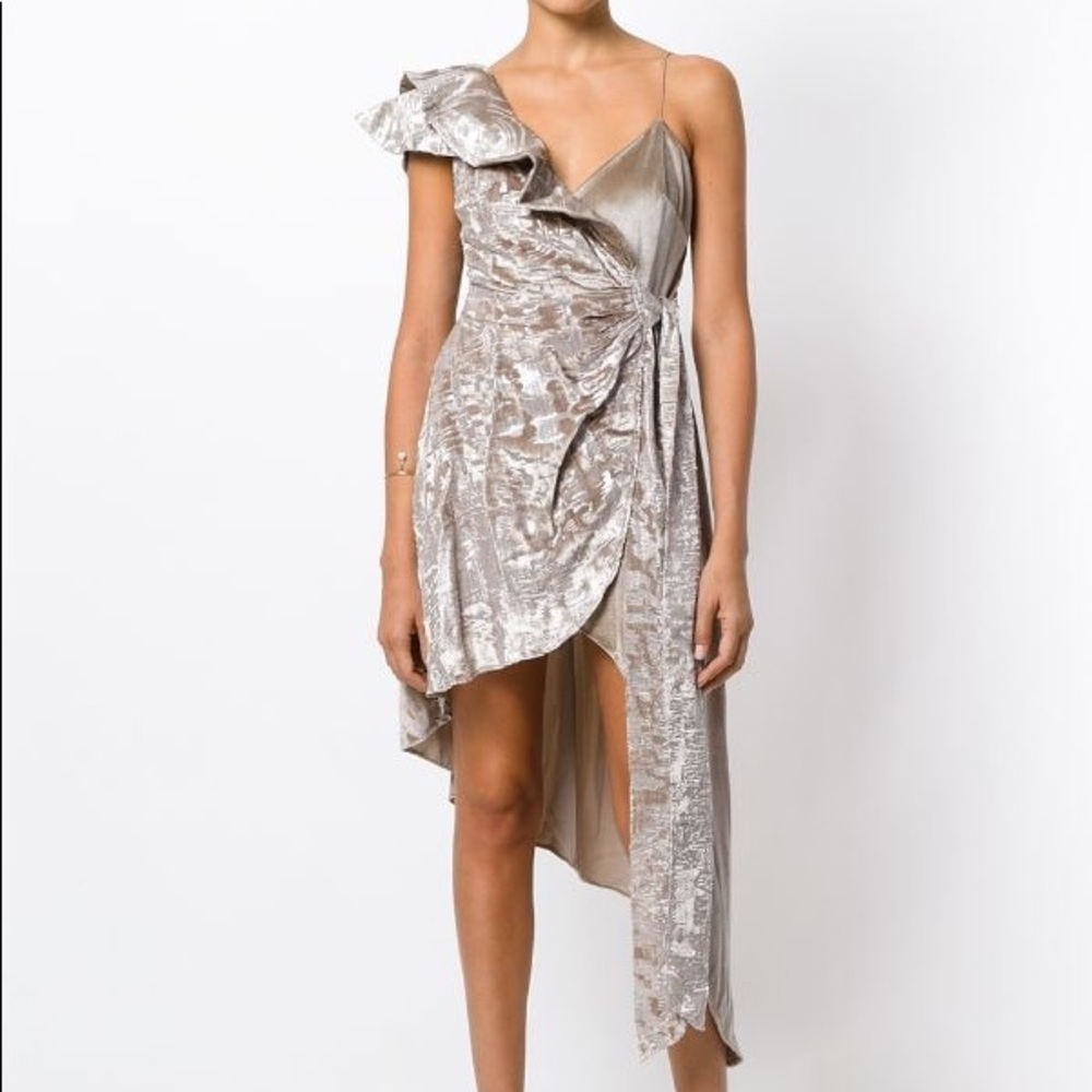 NEW Self-Portrait Devore velvet wrap dress - Picture 2 of 6